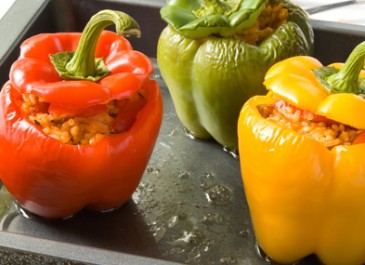 Summer Bell Peppers Stuffed with Eggplant Salad