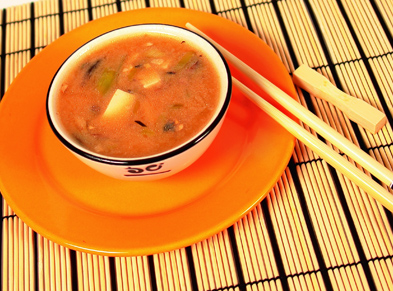 Spicy Egg Drop Miso Soup